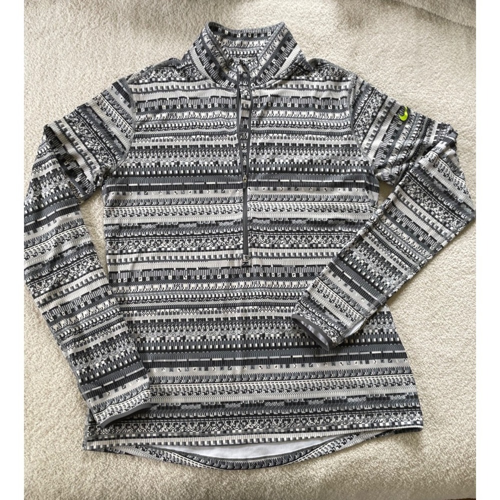 Nike Pro Dri Fit Women's‎ Geometric Print 1/2 Zip Long Sleeve XL